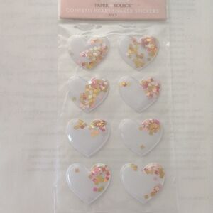Paper Source Heart Shaker Stickers - Gold and Pink